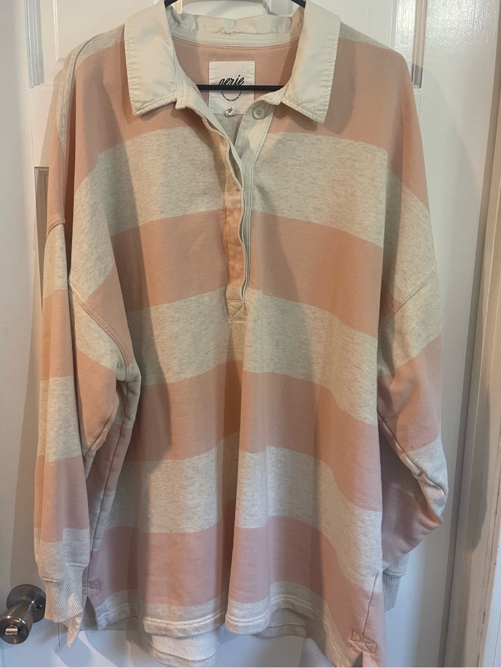 Aerie Oversized Striped Rugby Sweatshirt